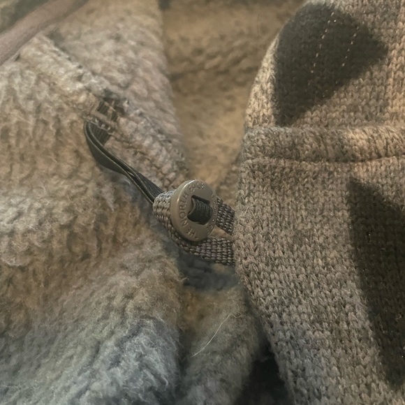 The North Face Crescent Wrap Hooded Jacket Aztec Print Grey Soft Fleece Womens - Picture 16 of 16